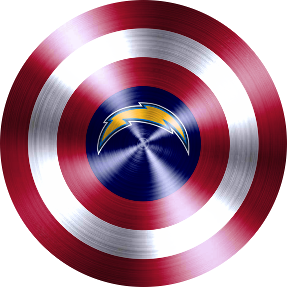 Captain American Shield With Los Angeles Chargers Logo vinyl decal